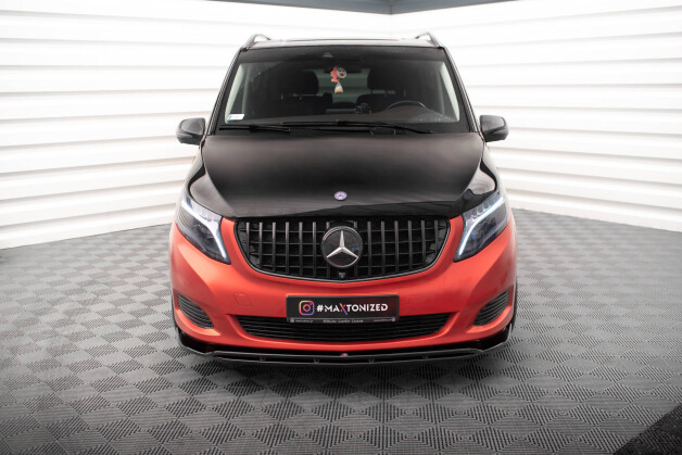 Street+ Spoilerlippe Front Ansatz V.4 passend für Mercedes V-Klasse W447 schwarz Hochglanz