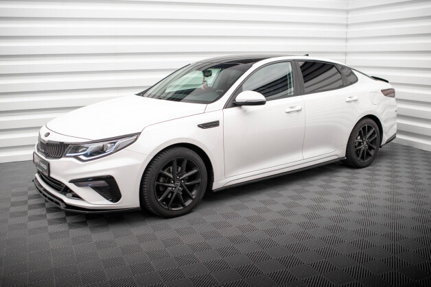 Seitenschweller Ansatz Cup Leisten passend für Kia Optima Mk4 Facelift schwarz Hochglanz