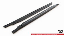 Seitenschweller Ansatz Cup Leisten für Kia Optima Mk4 Facelift schwarz Hochglanz