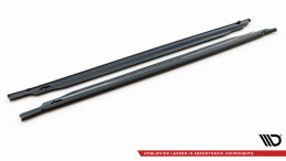 Seitenschweller Ansatz Cup Leisten für Kia Optima Mk4 Facelift schwarz Hochglanz