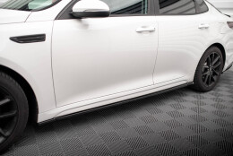 Seitenschweller Ansatz Cup Leisten passend für Kia Optima Mk4 Facelift schwarz Hochglanz