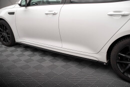 Seitenschweller Ansatz Cup Leisten passend für Kia Optima Mk4 Facelift schwarz Hochglanz
