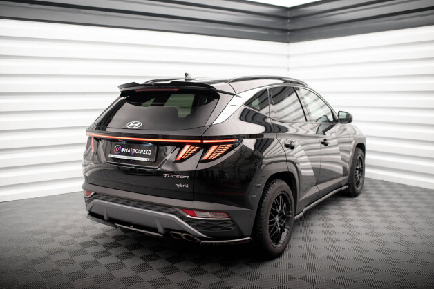 Heck Spoiler Aufsatz Abrisskante passend für Hyundai Tucson Mk4 FL schwarz Hochglanz