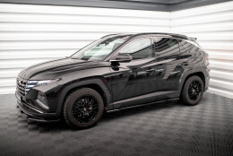 Seitenschweller Ansatz Cup Leisten passend für Hyundai Tucson Mk4 schwarz Hochglanz