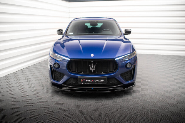 Cup Spoilerlippe Front Ansatz für Maserati Levante GTS / Trofeo Mk1 schwarz Hochglanz