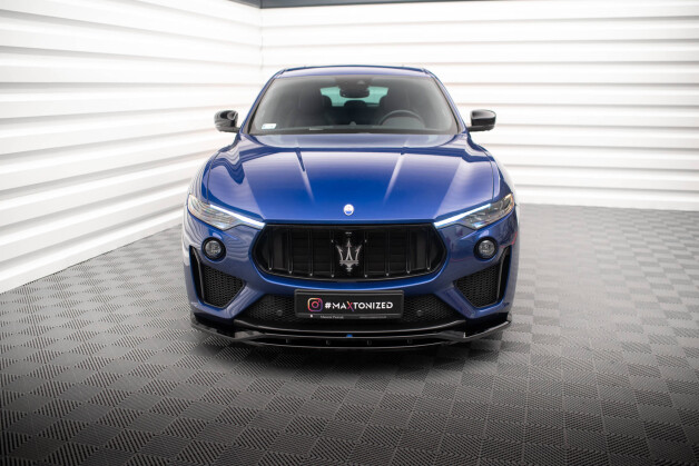 Cup Spoilerlippe Front Ansatz passend für Maserati Levante GTS / Trofeo Mk1 schwarz Hochglanz