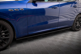 Seitenschweller Ansatz Cup Leisten für Maserati Levante GTS Mk1  schwarz Hochglanz