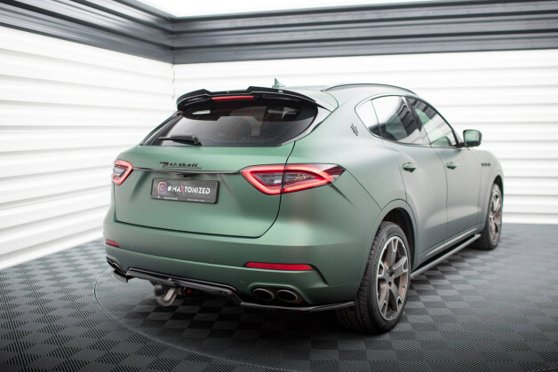 Mittlerer Cup Diffusor Heck Ansatz DTM Look passend für Maserati Levante Mk1 schwarz Hochglanz