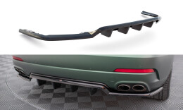 Mittlerer Cup Diffusor Heck Ansatz DTM Look passend für Maserati Levante Mk1 schwarz Hochglanz