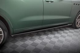 Seitenschweller Ansatz Cup Leisten für Maserati Levante Mk1  schwarz Hochglanz
