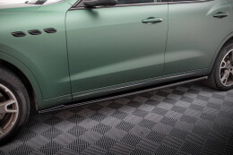 Seitenschweller Ansatz Cup Leisten für Maserati Levante Mk1  schwarz Hochglanz