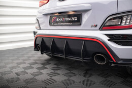 Street Pro Heckschürze Heck Ansatz Diffusor für Hyundai Kona N Mk1 SCHWARZ