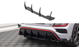 Street Pro Heckschürze Heck Ansatz Diffusor passend für Hyundai Kona N Mk1 schwarz-rot