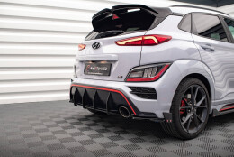 Street Pro Heckschürze Heck Ansatz Diffusor passend für Hyundai Kona N Mk1 schwarz-rot