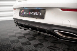 Mittlerer Cup Diffusor Heck Ansatz DTM Look passend für Mercedes-Benz C Coupe AMG-Line C205 Facelift schwarz Hochglanz