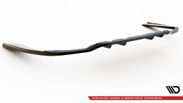 Mittlerer Cup Diffusor Heck Ansatz DTM Look passend für Mercedes-Benz C Coupe AMG-Line C205 Facelift schwarz Hochglanz