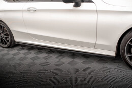 Seitenschweller Ansatz Cup Leisten für Mercedes-Benz C Coupe AMG-Line C205 Facelift schwarz Hochglanz