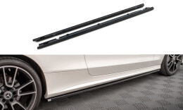 Seitenschweller Ansatz Cup Leisten passend für Mercedes-Benz C Coupe AMG-Line C205 Facelift schwarz Hochglanz