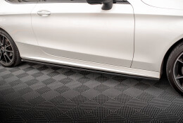 Seitenschweller Ansatz Cup Leisten passend für Mercedes-Benz C Coupe AMG-Line C205 Facelift schwarz Hochglanz