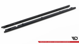 Seitenschweller Ansatz Cup Leisten passend für Mercedes-Benz C Coupe AMG-Line C205 Facelift schwarz Hochglanz