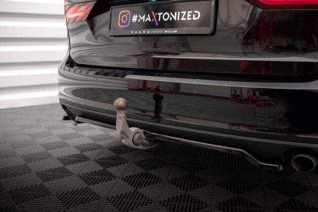 Mittlerer Cup Diffusor Heck Ansatz V.2 passend für Volvo V90 Mk2 schwarz Hochglanz