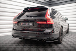 Mittlerer Cup Diffusor Heck Ansatz V.2 passend für Volvo V90 Mk2 schwarz Hochglanz