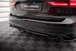 Mittlerer Cup Diffusor Heck Ansatz V.2 passend für Volvo V90 Mk2 schwarz Hochglanz