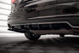 Mittlerer Cup Diffusor Heck Ansatz V.2 passend für Volvo V90 Mk2 schwarz Hochglanz