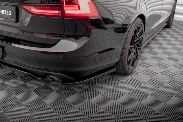 Heck Ansatz Flaps Diffusor passend für Volvo V90 Mk2 schwarz Hochglanz