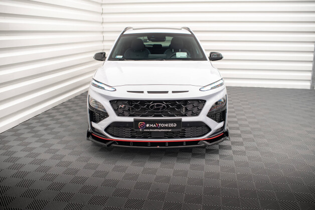 Street+ Spoilerlippe Front Ansatz V.1 passend für Hyundai Kona N Mk1 schwarz Hochglanz