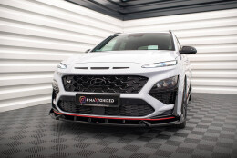 Street+ Spoilerlippe Front Ansatz V.1 passend für Hyundai Kona N Mk1 schwarz Hochglanz