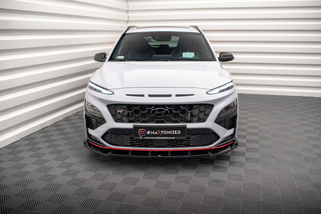 Street+ Spoilerlippe Front Ansatz V.2 passend für Hyundai Kona N Mk1 schwarz Hochglanz