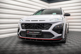 Street+ Spoilerlippe Front Ansatz V.2 passend für Hyundai Kona N Mk1 schwarz Hochglanz