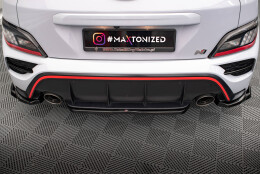 Mittlerer Cup Diffusor Heck Ansatz passend für Hyundai Kona N Mk1 schwarz Hochglanz