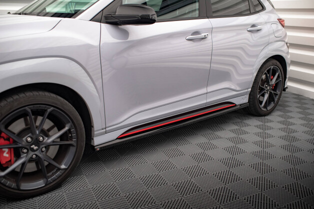 Seitenschweller Ansatz Cup Leisten V.1 passend für Hyundai Kona N Mk1 schwarz Hochglanz