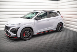 Seitenschweller Ansatz Cup Leisten für V.1 für Hyundai Kona N Mk1 schwarz Hochglanz