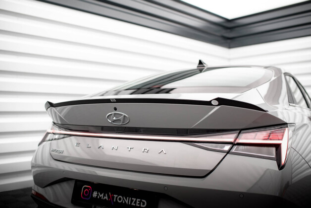 Heck Spoiler Aufsatz Abrisskante passend für Hyundai Elantra Mk7 schwarz Hochglanz