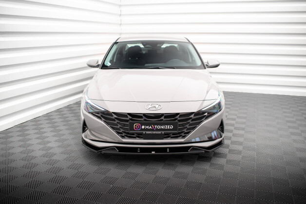 Cup Spoilerlippe Front Ansatz passend für Hyundai Elantra Mk7 schwarz Hochglanz