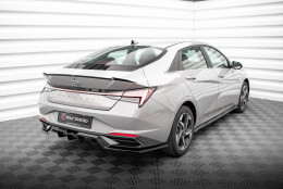 Mittlerer Cup Diffusor Heck Ansatz DTM Look passend für Hyundai Elantra Mk7 schwarz Hochglanz