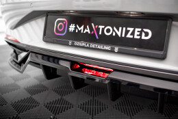 Mittlerer Cup Diffusor Heck Ansatz DTM Look passend für Hyundai Elantra Mk7 schwarz Hochglanz