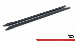 Seitenschweller Ansatz Cup Leisten für Hyundai Elantra Mk7 schwarz Hochglanz