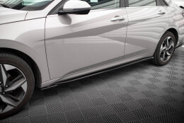 Seitenschweller Ansatz Cup Leisten passend für Hyundai Elantra Mk7 schwarz Hochglanz