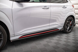 Seitenschweller Ansatz Cup Leisten V.1 + Flaps für Hyundai Kona N Mk1 schwarz Hochglanz