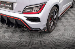 Heck Ansatz Flaps Diffusor V.1 + Flaps für Hyundai Kona N Mk1 schwarz Hochglanz