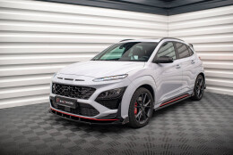 Street+ Spoilerlippe Front Ansatz V.2 + Flaps passend für Hyundai Kona N Mk1