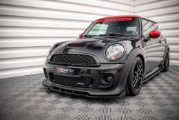 Street+ Spoilerlippe Front Ansatz V.3 passend für Mini Cooper John Cooper Works R56 schwarz Hochglanz