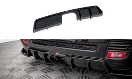 Heck Ansatz Diffusor passend für Mini Cooper John Cooper Works R56 schwarz Hochglanz