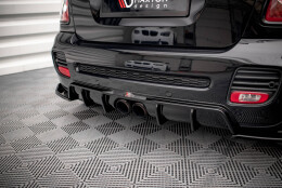 Heck Ansatz Diffusor passend für Mini Cooper John Cooper Works R56 schwarz Hochglanz