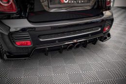 Heck Ansatz Diffusor passend für Mini Cooper John Cooper Works R56 schwarz Hochglanz