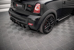 Street+ Heck Ansatz Flaps V.3 passend für Mini Cooper John Cooper Works R56 schwarz Hochglanz